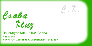 csaba kluz business card